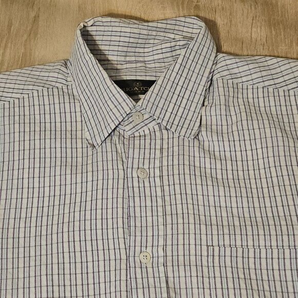 Bugatchi Mens Size Xl Purple Plaid Short Sleeve Button Up Shirt - Picture 1 of 7